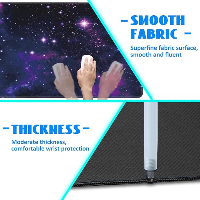 Desk Mat, Galaxy Nebula Universe Space Extended Gaming Mouse Pad Large - Image 5