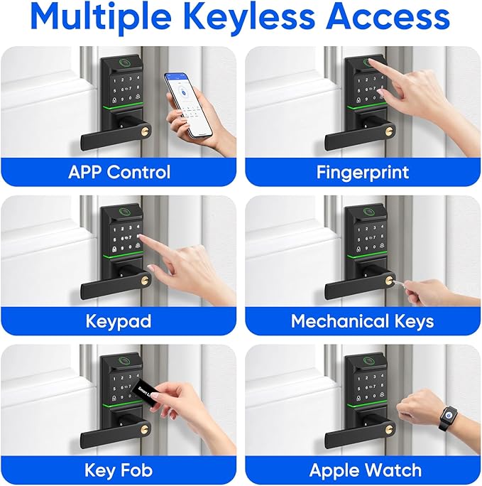 Keypad Smart Door Lock with Handle, Keyless Entry Deadbolt - Image 2