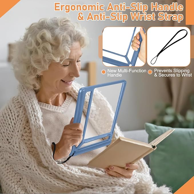 5X Full Page Magnifying Glass for Reading, Lightweight Rectangular Magnifier - Image 3