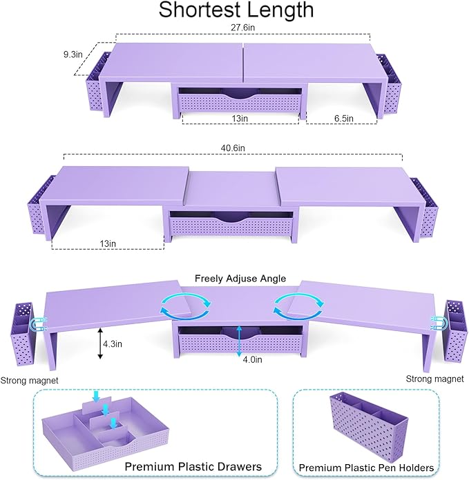 gianotter Dual Monitor Stand Riser, Desk Organizer - Image 6