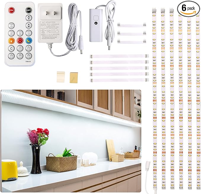 WOBANE Under Counter Light, Dimmable LED Under Cabinet Lighting, Cupboard 6000K by WOBANE