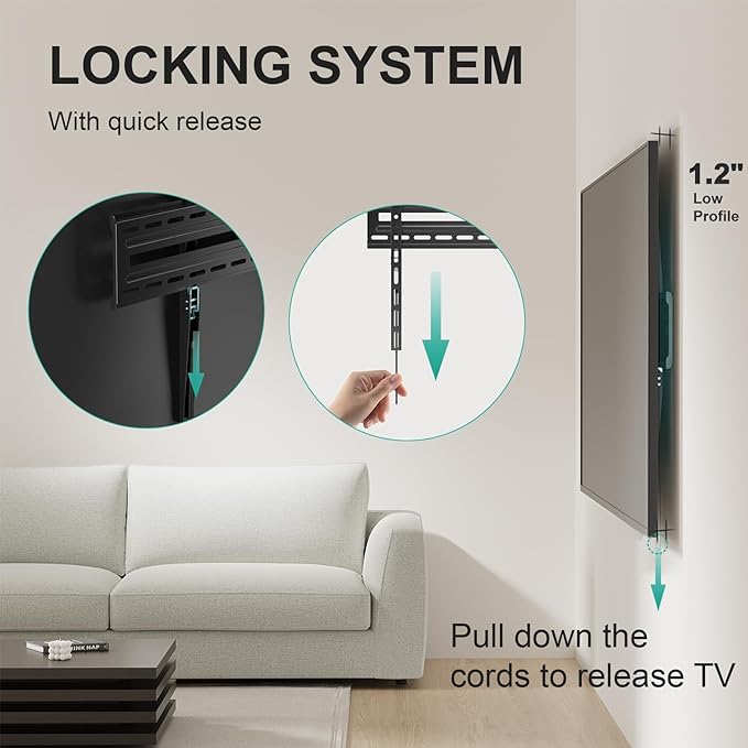 WALI Heavy Duty TV Wall Mount for 43-120 Inch Flat Curved TVs up to 165 lbs - Image 3