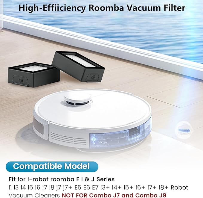 6 Pack Roomba Filters Fit for i-Robot Roomba I J E Series E5 E6 E7 i3 i3+ i4 i6 - Image 4