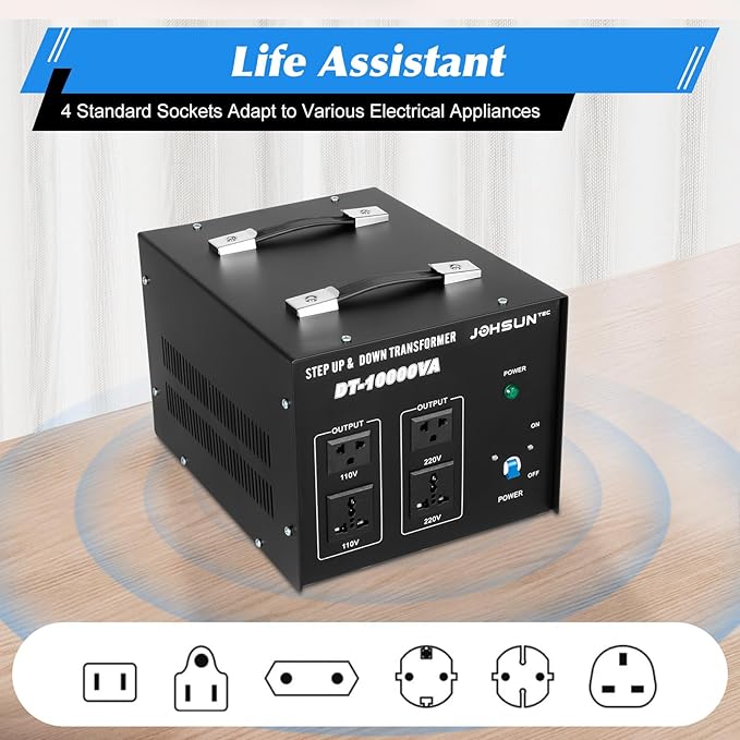 8000W/10000W Voltage Converter Transformer Step Up/Down 110V/220V Heavy Duty - Image 4