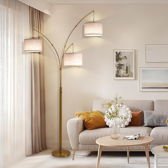 Fansdrick Gold Floor Lamps for Living Room, Super Bright Arc Floor Lamp - Image 2