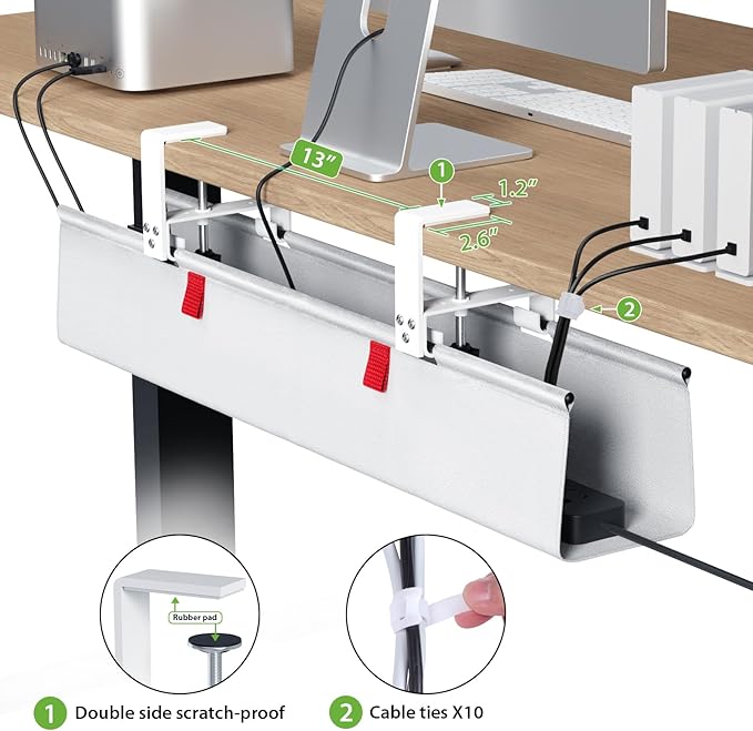 KEEGH No Drill Under Desk Cable Management Tray - Image 3