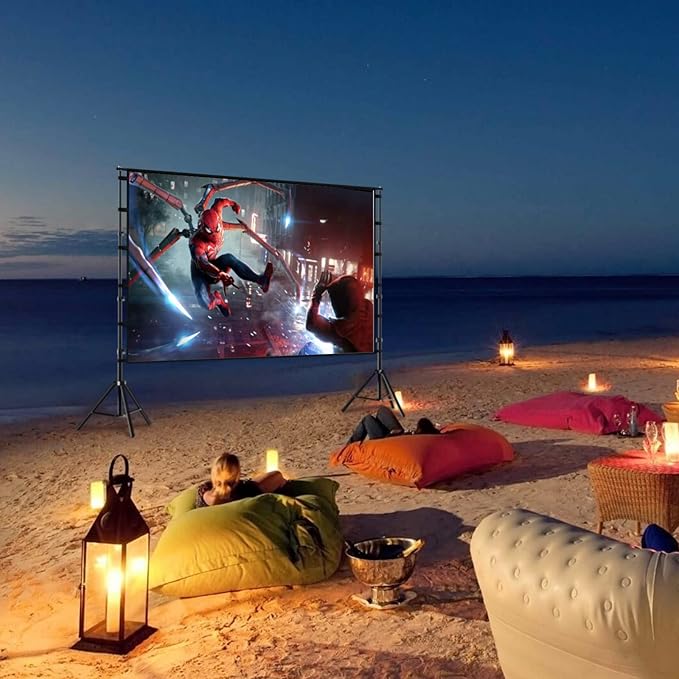 TOWOND Projector Screen and Stand, 120 inch Outdoor Projection Screen, Portable - Image 6