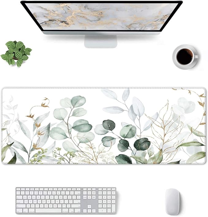 Green Gold Leaves and Branches Extended Big Mouse Pad Large, XL Gaming Mouse - Image 2