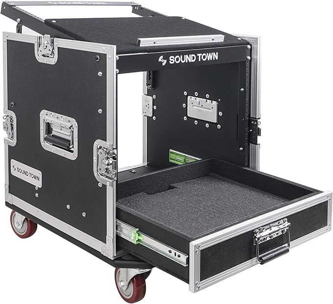 Sound Town 10U PA DJ Pro Audio Rack/Road ATA Case by SOUNDTOWN