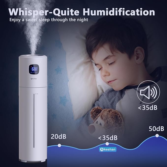 Akeshan Large Humidifiers for Bedroom, 9L/2.5Gal Ultrasonic Cool Mist, Top Fill - Image 6