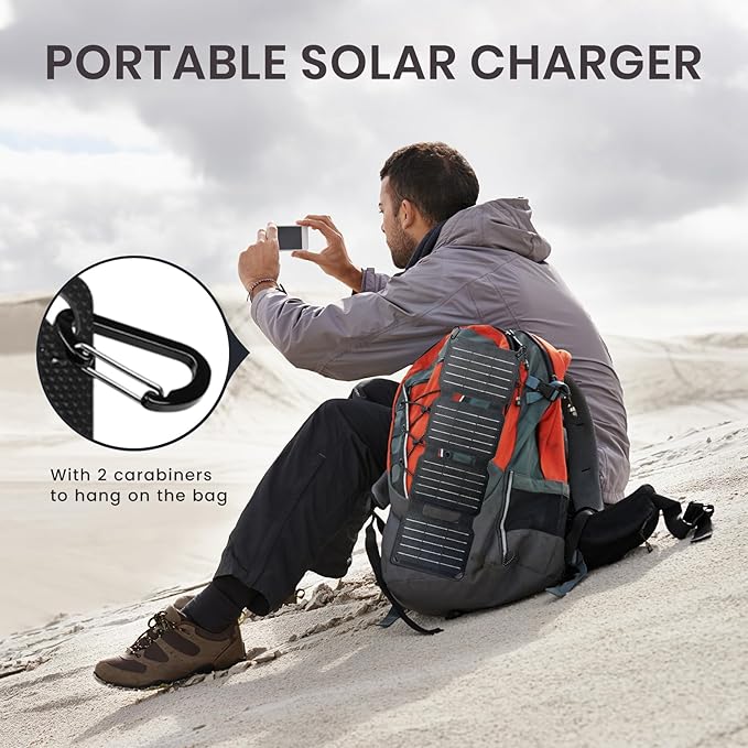 10W Mini Solar Panel, USB Solar Charger Foldable Portable IP67 Waterproof Solar - Image 6