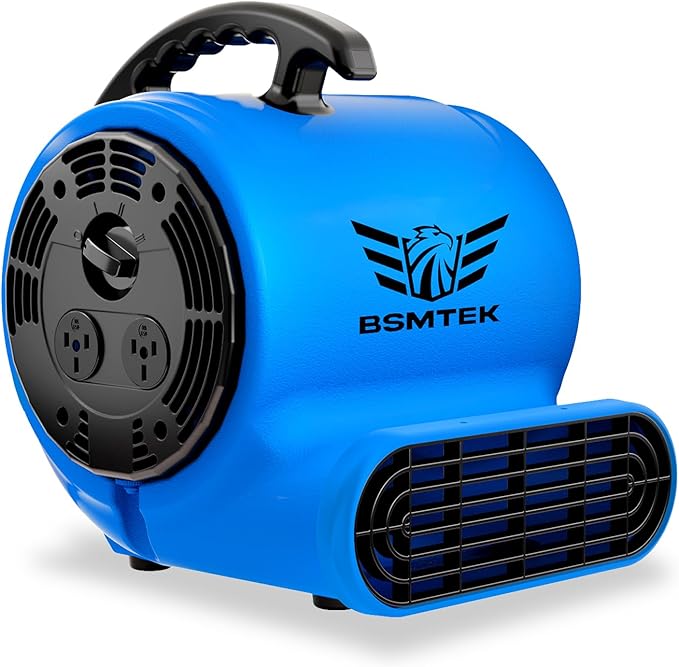 BSMTEK Air Mover Blower Fan, Industrial 1/3HP 1200CFM Monster Floor Blower by BSMTEK