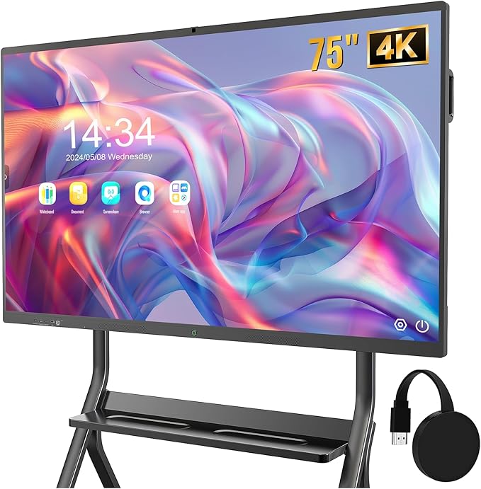 YIXZSWD Smart Board, 75 Inch Interactive Whiteboard 4K Touchscreen Built in by YIXZSWD