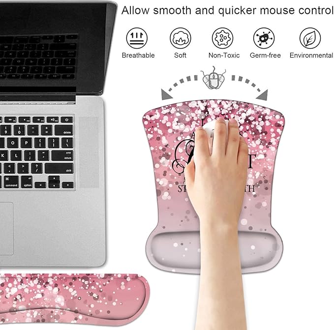 Keyboard Wrist Rest and Mouse Pad Wrist Support Set - Image 2