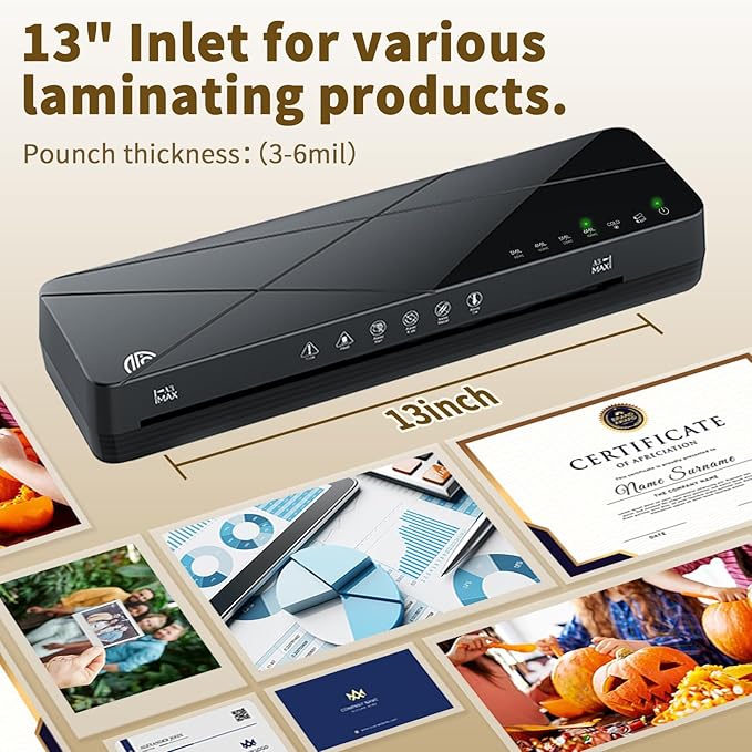 Crenova Laminator Machine 13 inch, Laminating Machine 60s Quick Warm Up Auto Off - Image 7