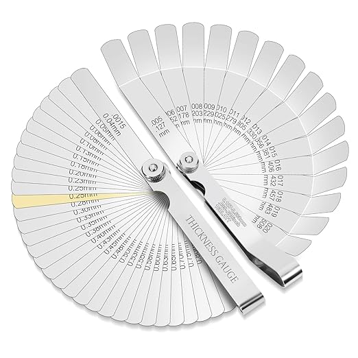 Tokyzexi 2Pcs Stainless Steel Feeler Gauge Set, 32 Straight Blades Feeler by Unknown