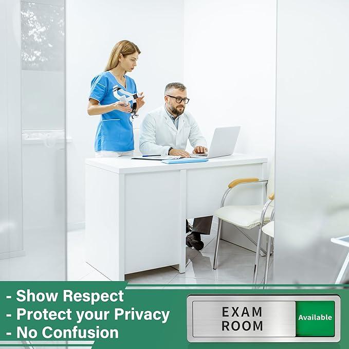 Exam Room Sign, Exam Room Numbers, In Use/Available Slider Door Signs - Image 4