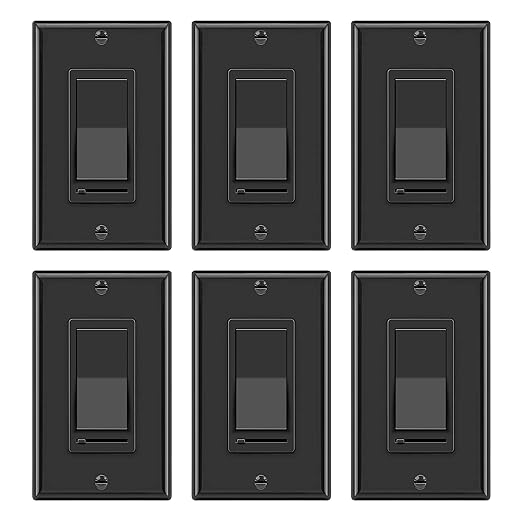 BESTTEN 6 Pack Dimmer Wall Light Switch, Compatible by BESTTEN