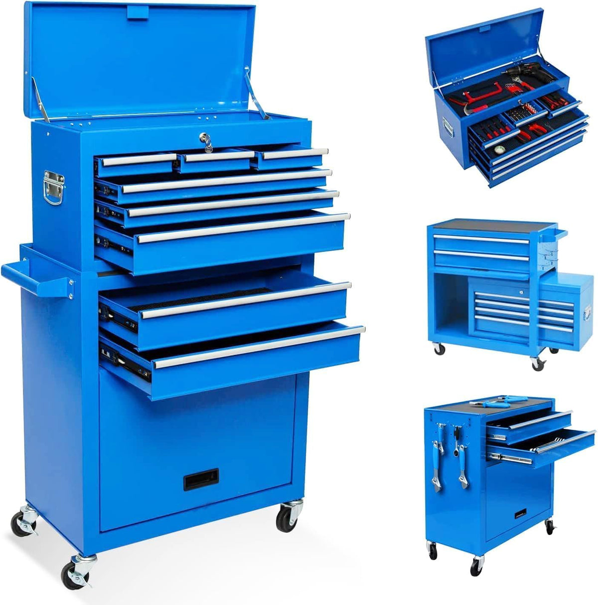 8-drawer high capacity rolling tool box with wheels,rolling, main product view