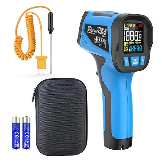 TEMIRUP Infrared Thermometer Temperature Gun -40℉ to 2462℉, 30:1 High Temp by TEMIRUP