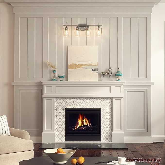VONLUCE Bathroom Vanity Light, 4 Light Bathroom Light Fixture Over Mirror - Image 8