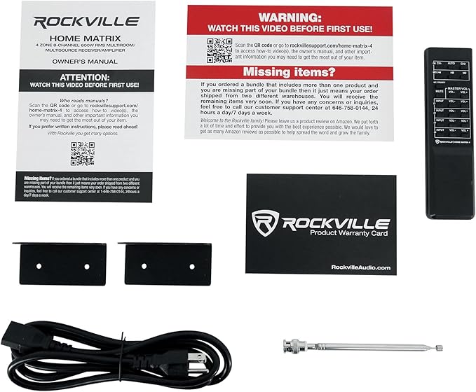 Rockville Home Matrix 4 600W Multi Room Receiver/Amplifier, Mic Inputs - Image 6