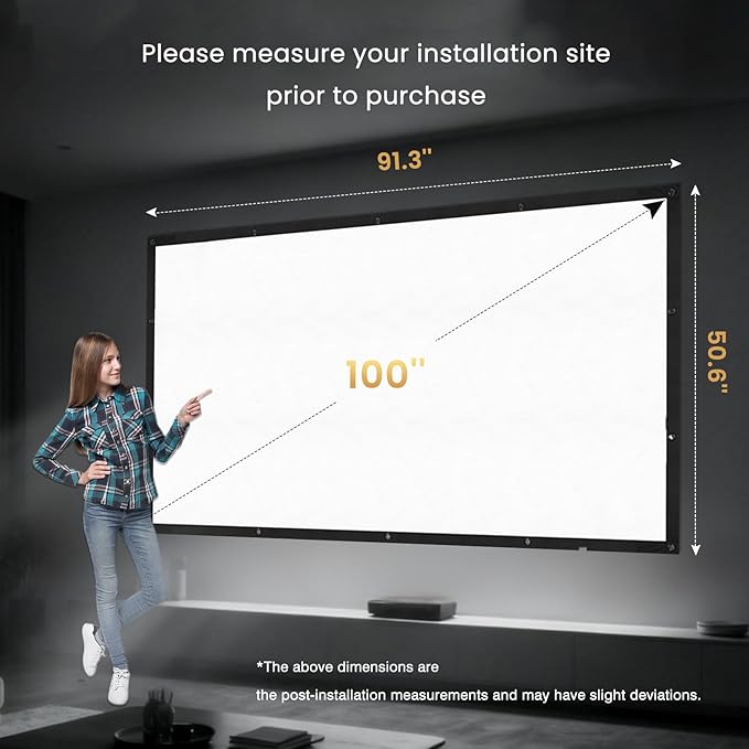 100 inch Projector Screen 2025 Upgraded - Image 6