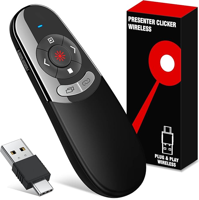 2 in 1 USB Type C Presentation Clicker by TITIANCOOLPresenter