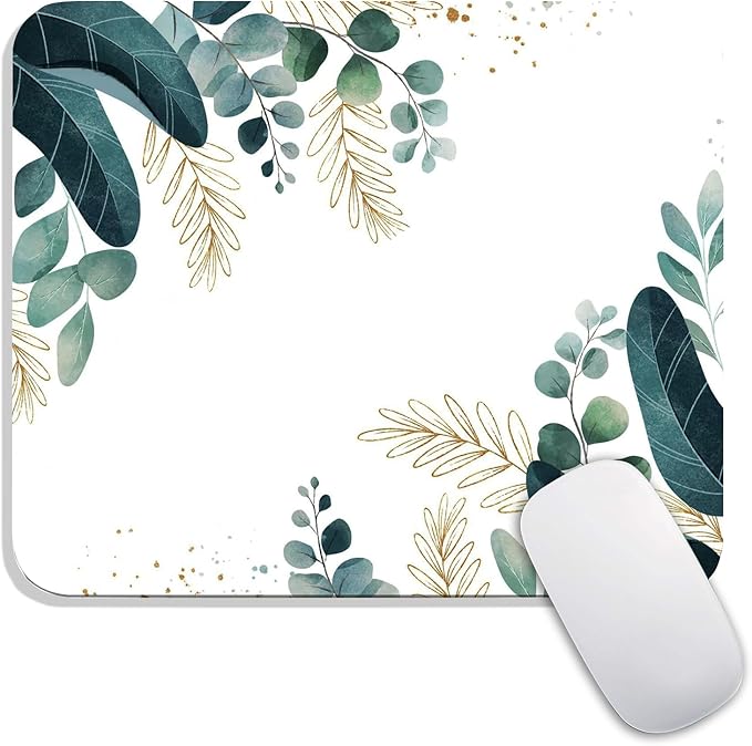 Armanza Square Mouse Pad Green Leaves, Personalized Premium-Textured Custom by Armanza