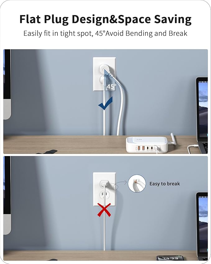 KWRNVO 7-in-1 Power Strip, 85W PD USB C Power Strip - Image 5