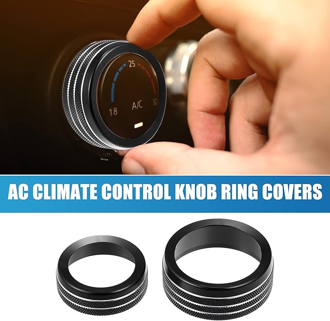 A ABSOPRO 3pcs Car Air Conditioner Knobs Decals AC Radio Switch Knob Cover - Image 2