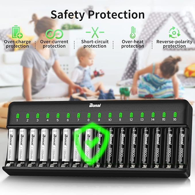 BONAI AA AAA Battery Charger 16 Bay - Image 4
