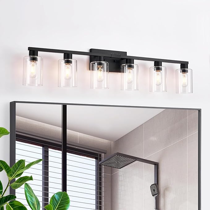 SOPEAS 6-Light Bathroom Vanity Light Black Vanity Lights by SOPEASGlobalperspective