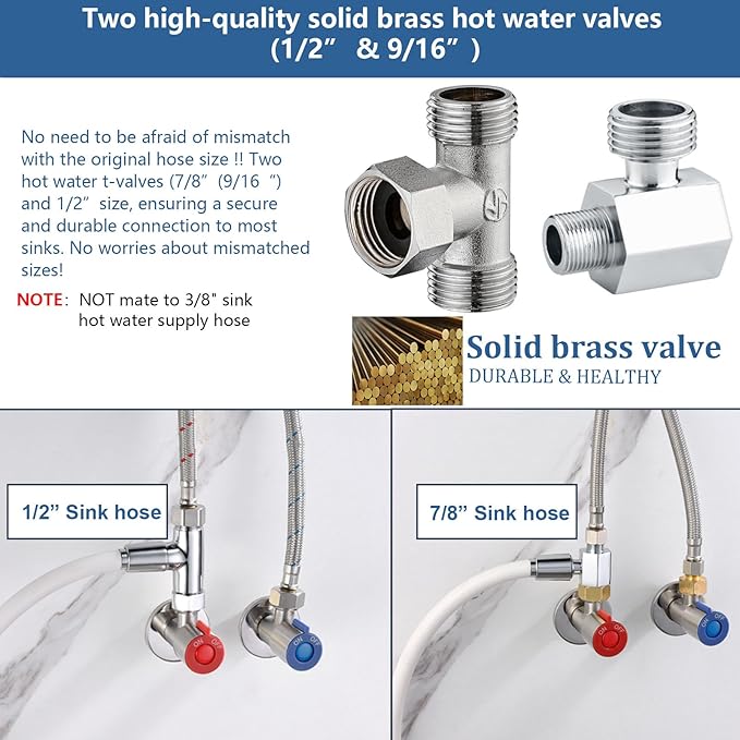 SonTiy Hot and Cold Bidet Mixing Valve Kit, Upgrade Brass 4 Way Warm Bidet - Image 6
