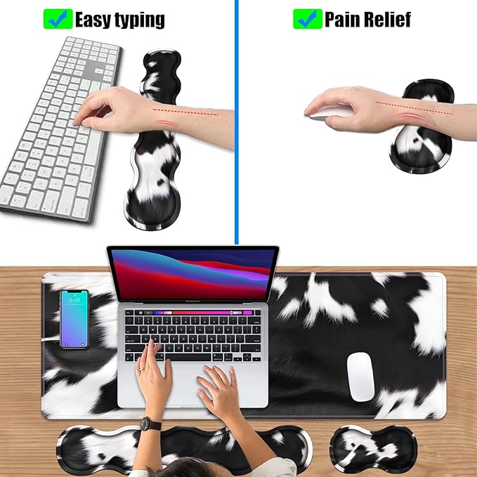 4 in 1 Ergonomic Keyboard Wrist Rest & Mouse Pad Wrist Rest Set, Large XXL - Image 6