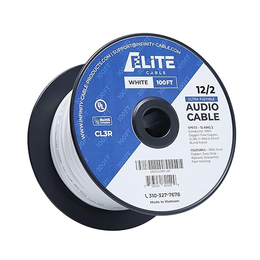 Elite 12/2 Speaker Wire 100ft, UL Listed, - Image 9