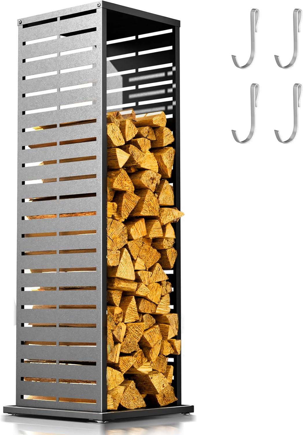 4ft firewood rack，fire wood log holder as indoor, main product view