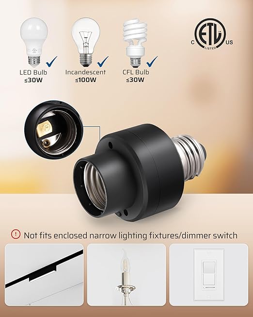 DEWENWILS Remote Control Light Socket - Image 5