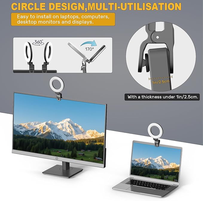 Anautin Ring Light for Video Conference Lighting, 360°Adjustable, Portable LED - Image 6