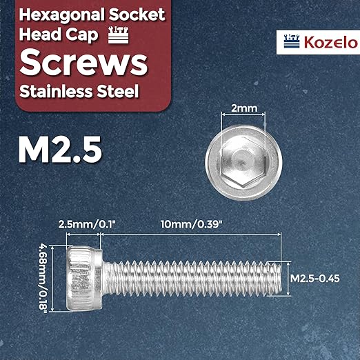 Kozelo 50pcs Socket Head Cap Screws - Image 2