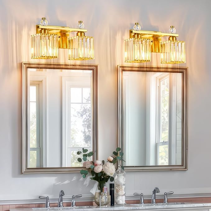 FDPBY Gold Bathroom Vanity Lights Crystal Vanity Light Bathroom Lighting - Image 3