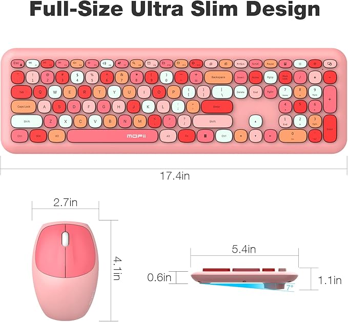 MOFII Wireless Keyboard and Mouse Combo Silent, Slim Compact 2.4G USB Full Size - Image 7