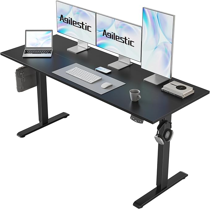Agilestic Electric Standing Desk, Large 60 x 24 Inches Height Adjustable Desk by Agilestic