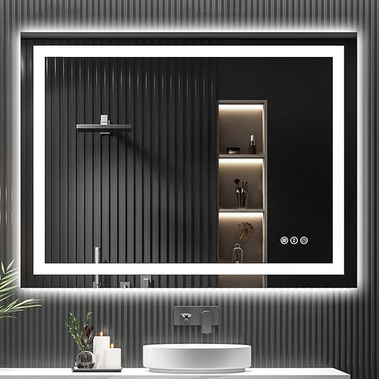 YEELAIT 48x36 Inch LED Bathroom Mirror by YEELAIT