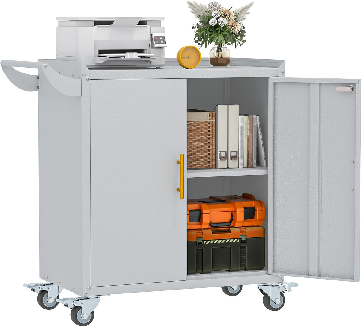 paofin metal lockable garage cabinet with 2 adjustable, main product view