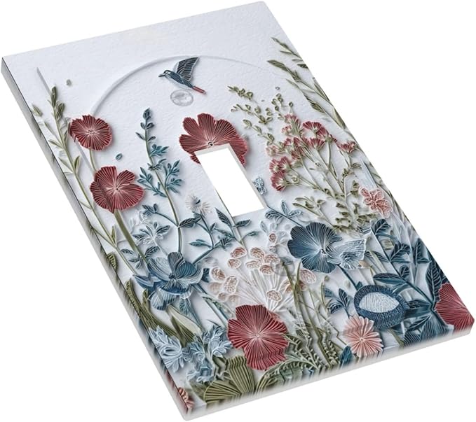 Bvtewkhz Wildflowers Flowers Floral Plants 1 Gang Single Toggle Wall Plate - Image 3