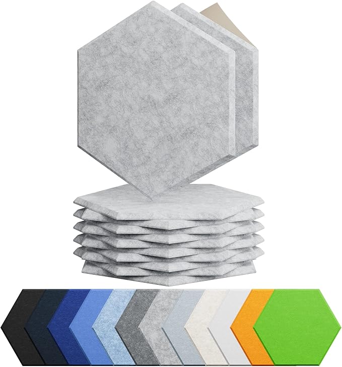 Amantech 12 Pack Acoustic Panels Self Adhesive Sound Proof Foam, High Density by Amantech
