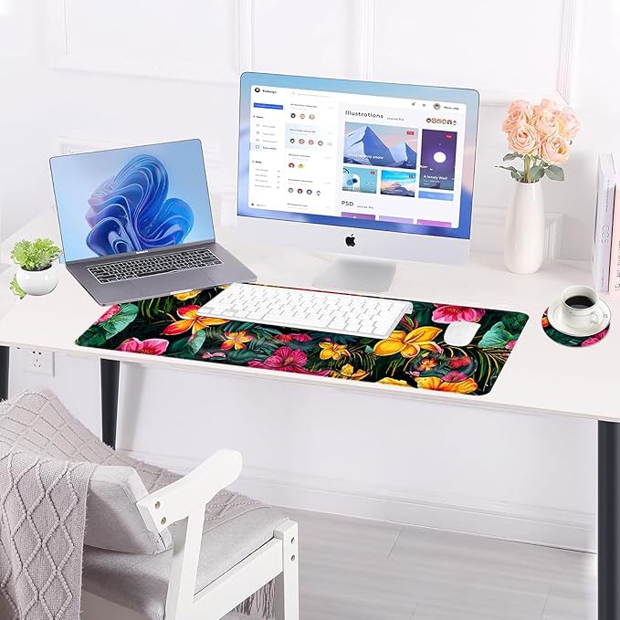 BFUKVOU Large Keyboard Mouse Pad Set, Extended Mouse Pad+Keyboard Wrist Rest - Image 3