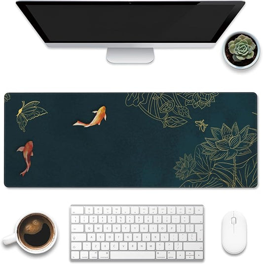 Eflxamz Large Gaming Mouse Pad, Koi Fish Ink Painting Desk Mat, Extended Big by Eflxamz
