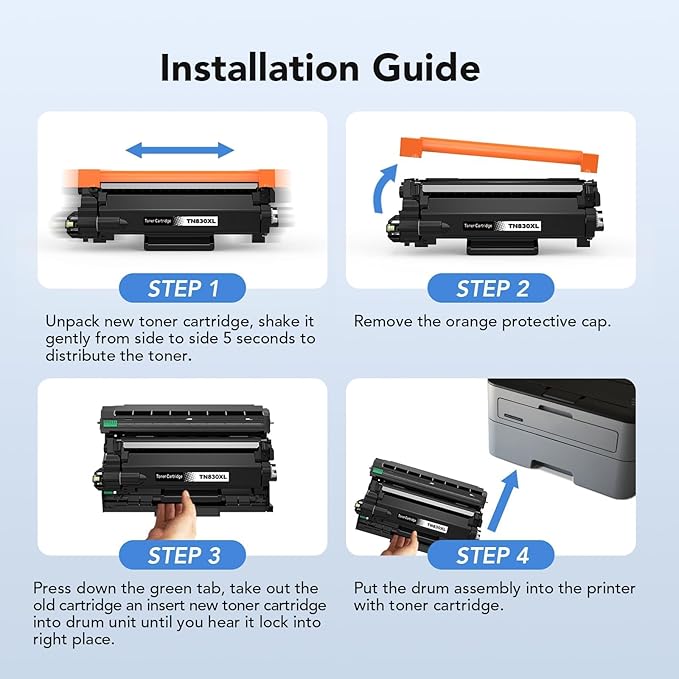 Compatible TN830XL Black Toner 4 Pack Replacement - Image 6